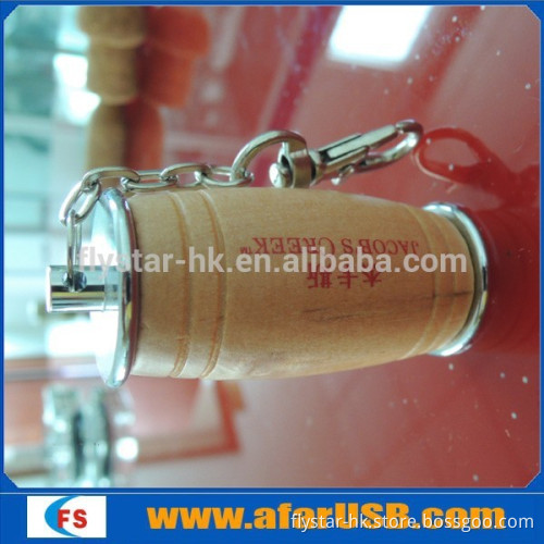 Wooden barrel USB flash drive with cute shpes natural and environmental protective